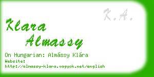 klara almassy business card