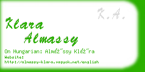 klara almassy business card